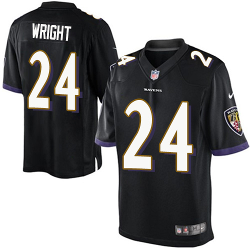 Men's Limited Shareece Wright Nike Jersey Black Alternate - #24 NFL Baltimore Ravens